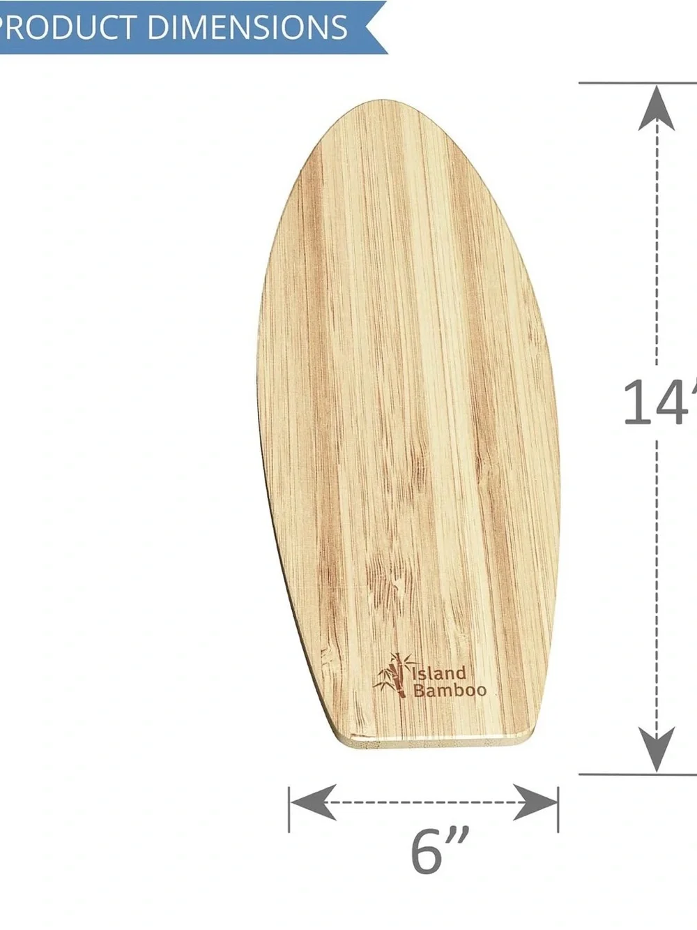 Island Bamboo Surfboard Shaped Bamboo Cutting Boards - Set of 2